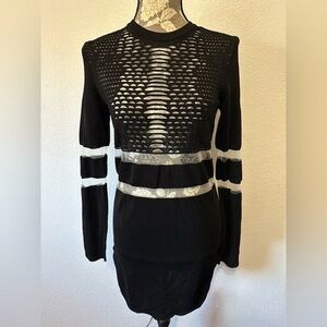 Alexander Wang Black and White Mesh Top